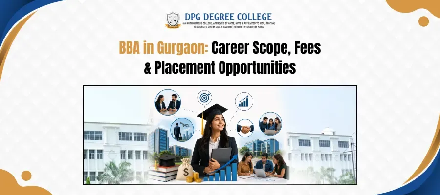 BBA in Gurgaon career and placement opportunities banner.
