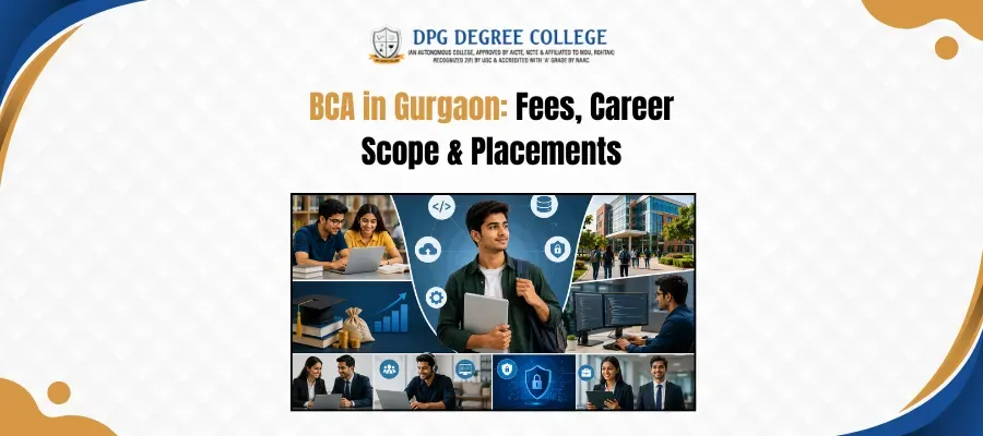 BCA in Gurgaon fees and placements banner.