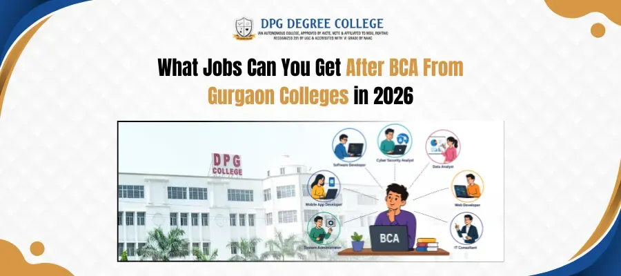 BCA career opportunities banner for Gurgaon colleges in 2026.